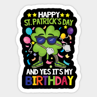 Dabbing Shamrock I St Patricks Day Birthday Girl Sticker